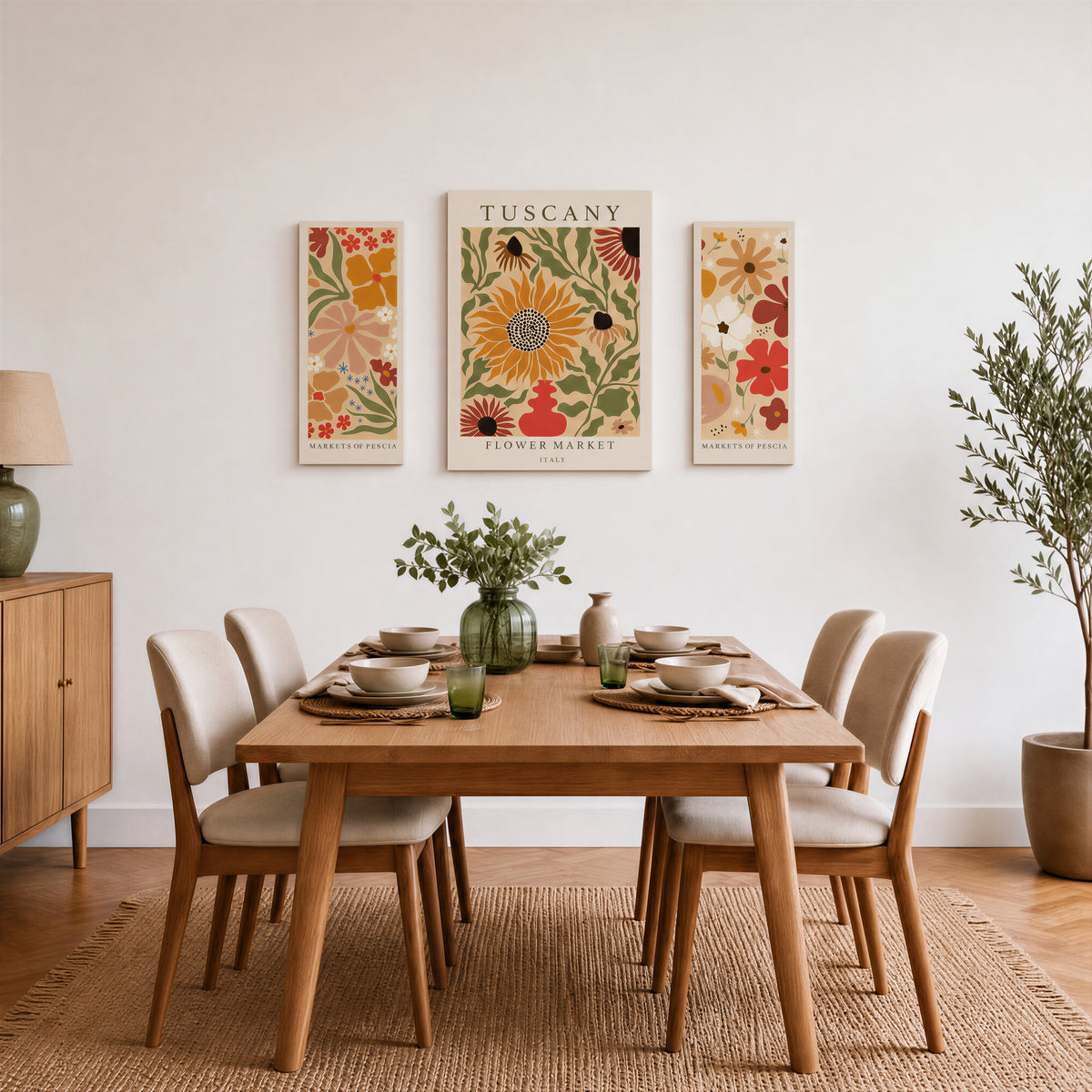 Arthouse Tuscany Flower Market 3 in 1 Canvas Set