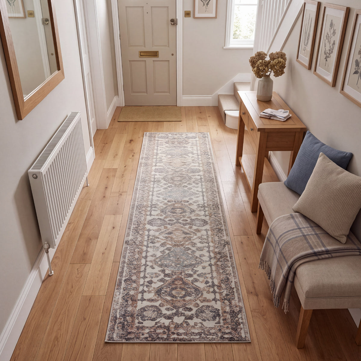 Muse Traditional Diamond Natural 60 x 230cm Runner