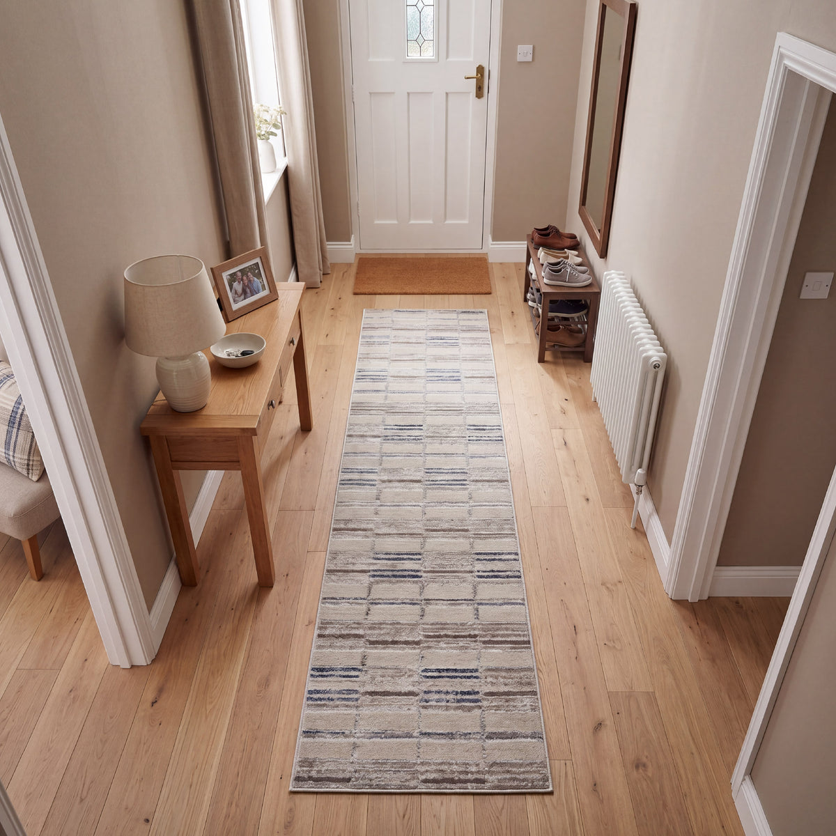 Muse Check Lines Navy 60 x 230cm Runner
