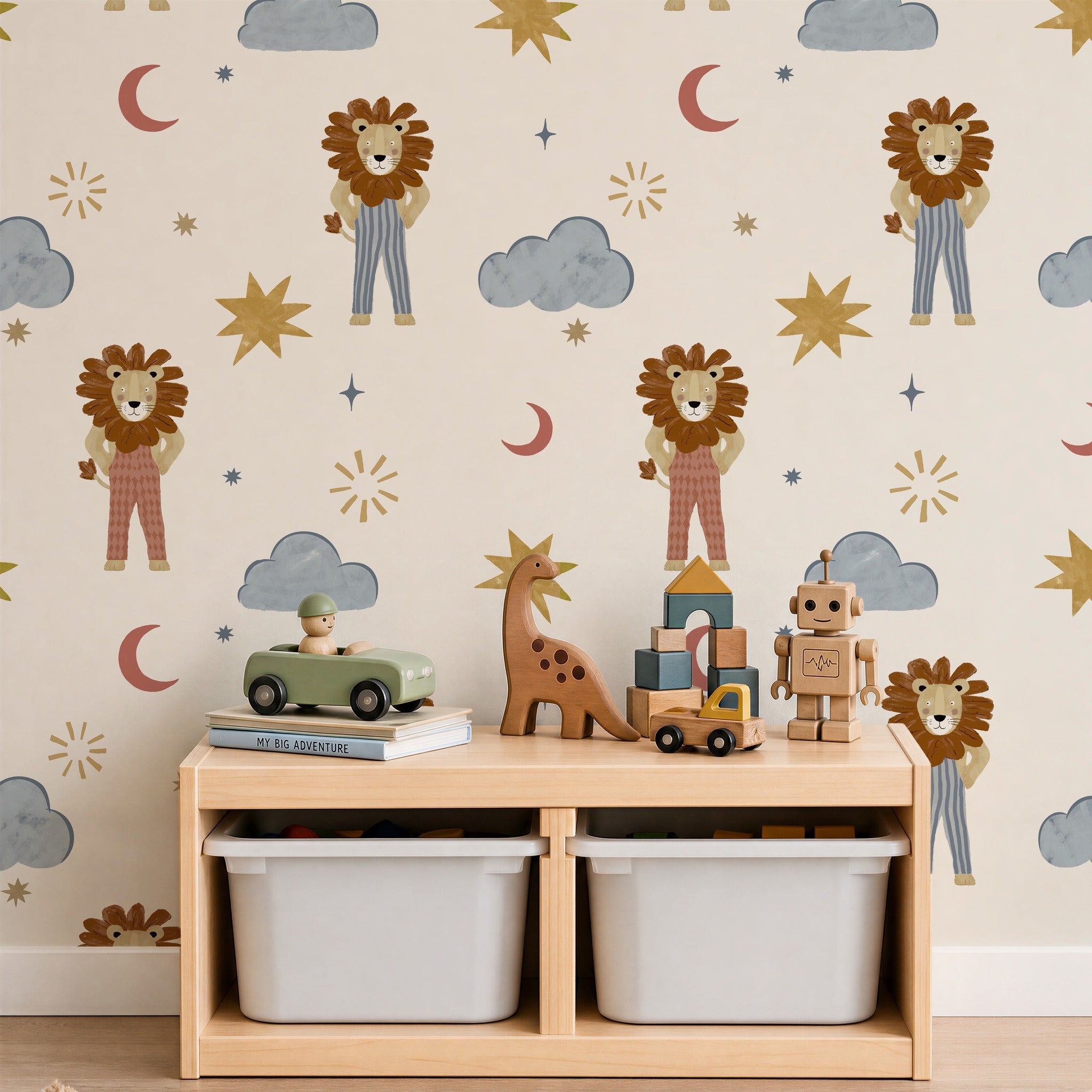 Leo Cream & Multi Wallpaper
