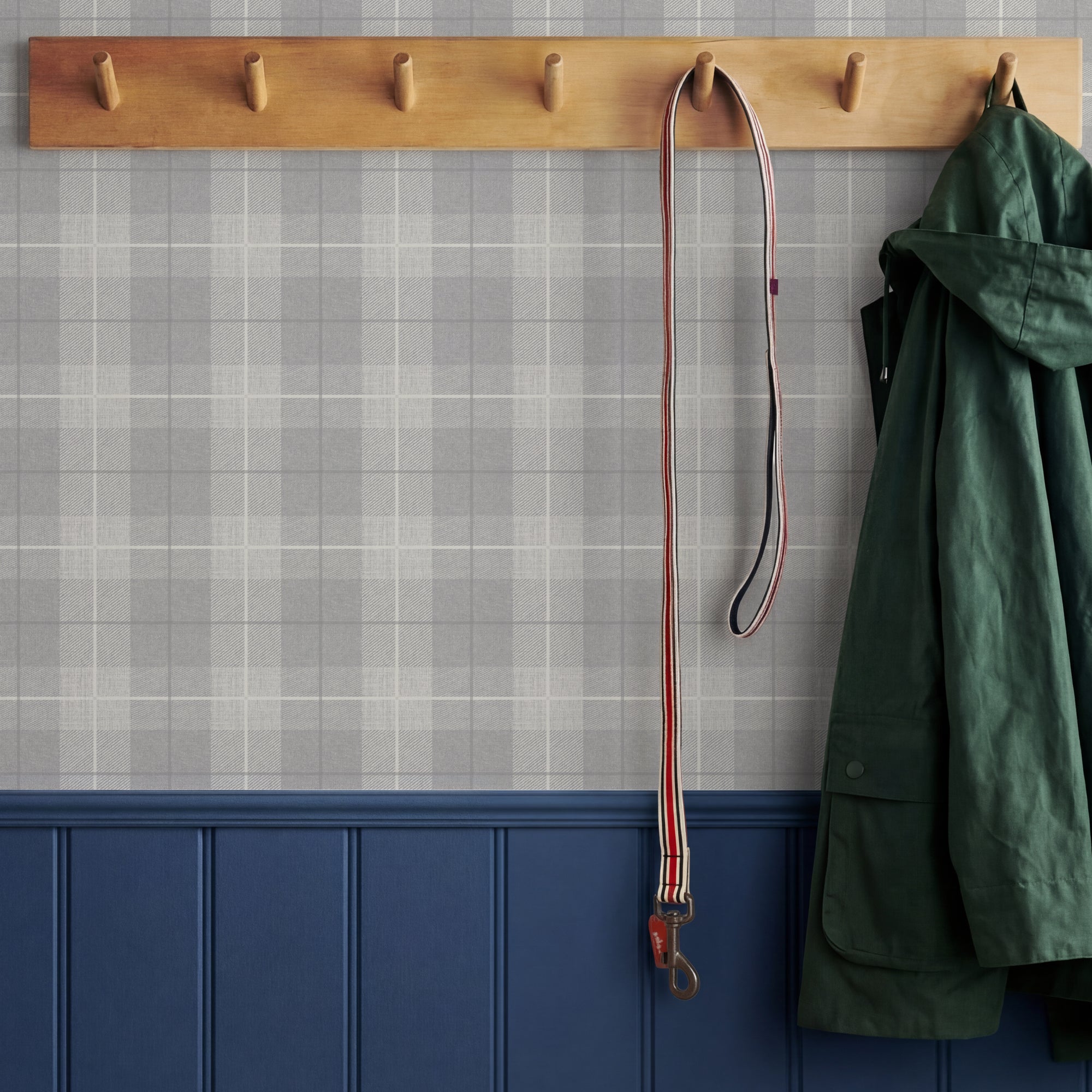 Country Tartan Grey Wallpaper