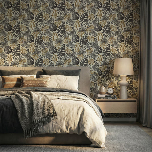 Jungle Wall Black/Gold Wallpaper