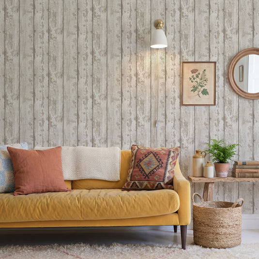 White Washed Wood Wallpaper