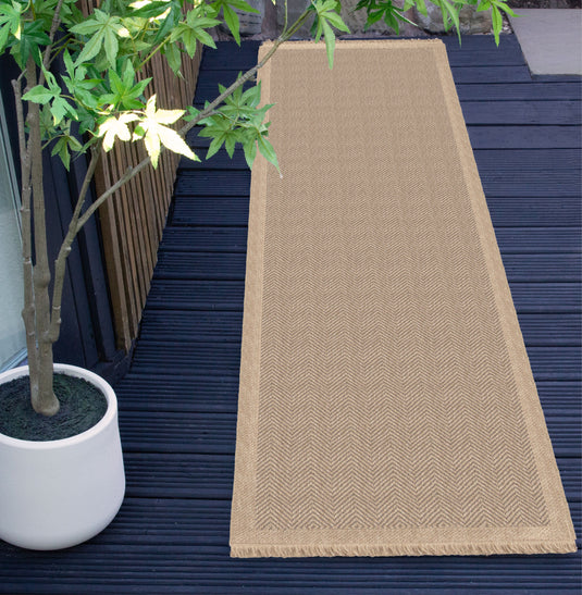 Jute Effect Herringbone 60 x 230cm Runner