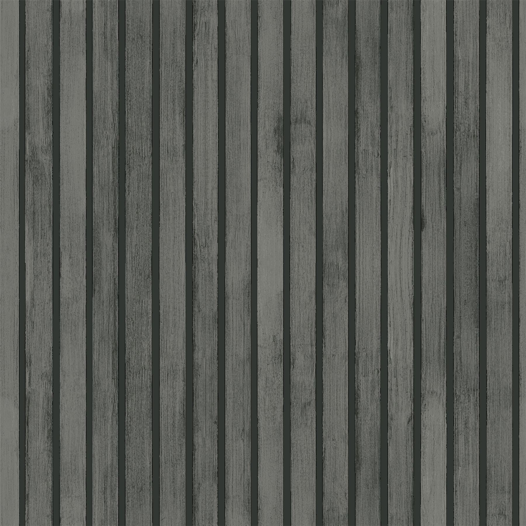 Wood Slats Charcoal Grey Wallpaper