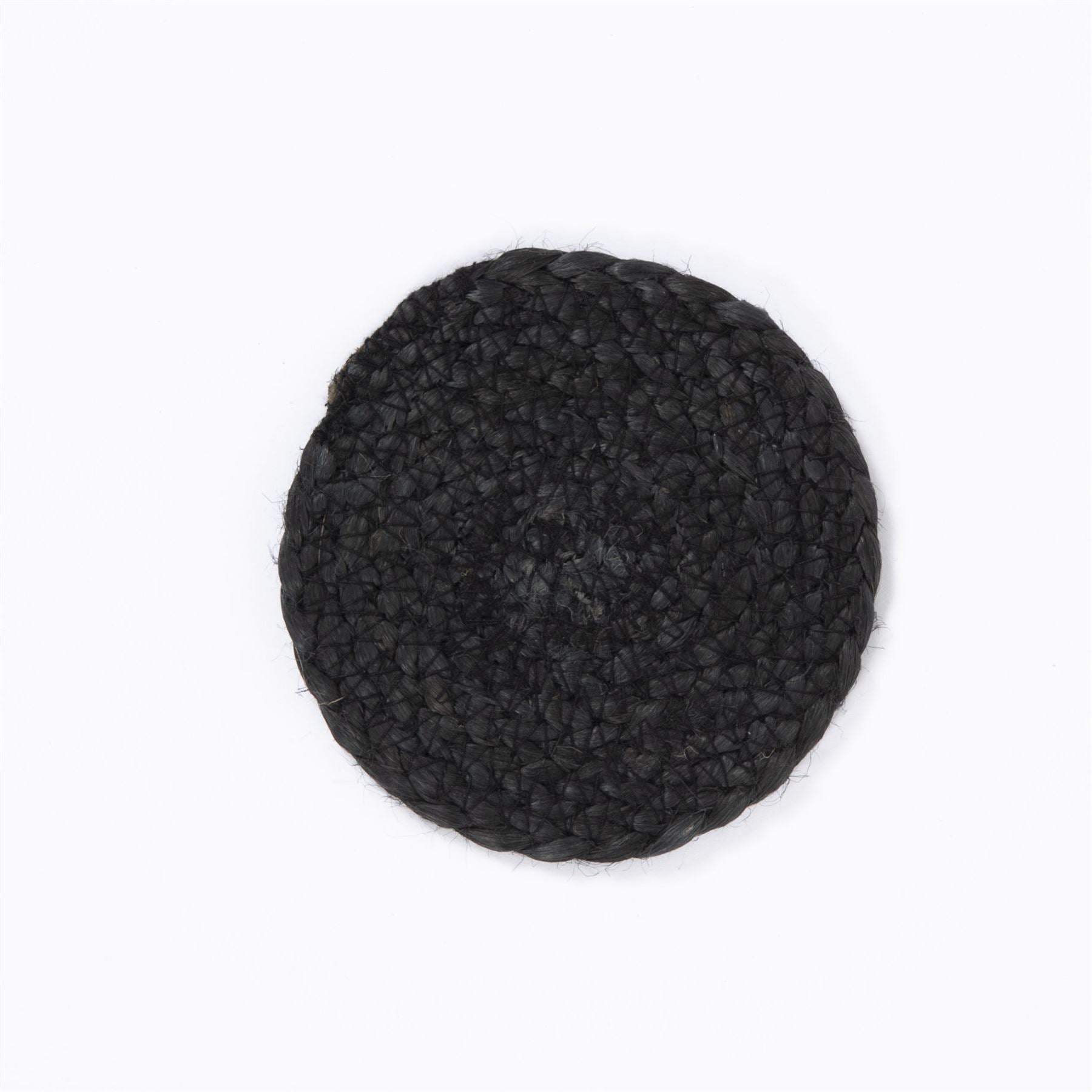 Ure Jute Rope 11.5x11.5cm Black Set of 4 Coasters with Tie
