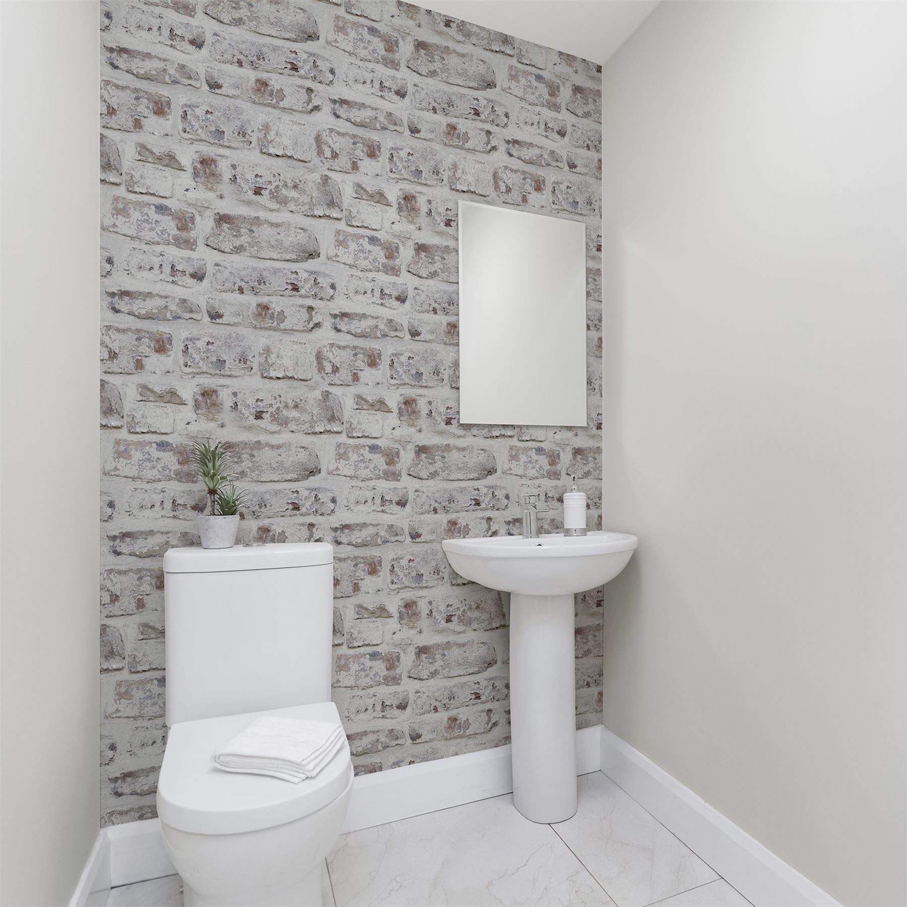 Whitewashed Wall White Wallpaper sw12