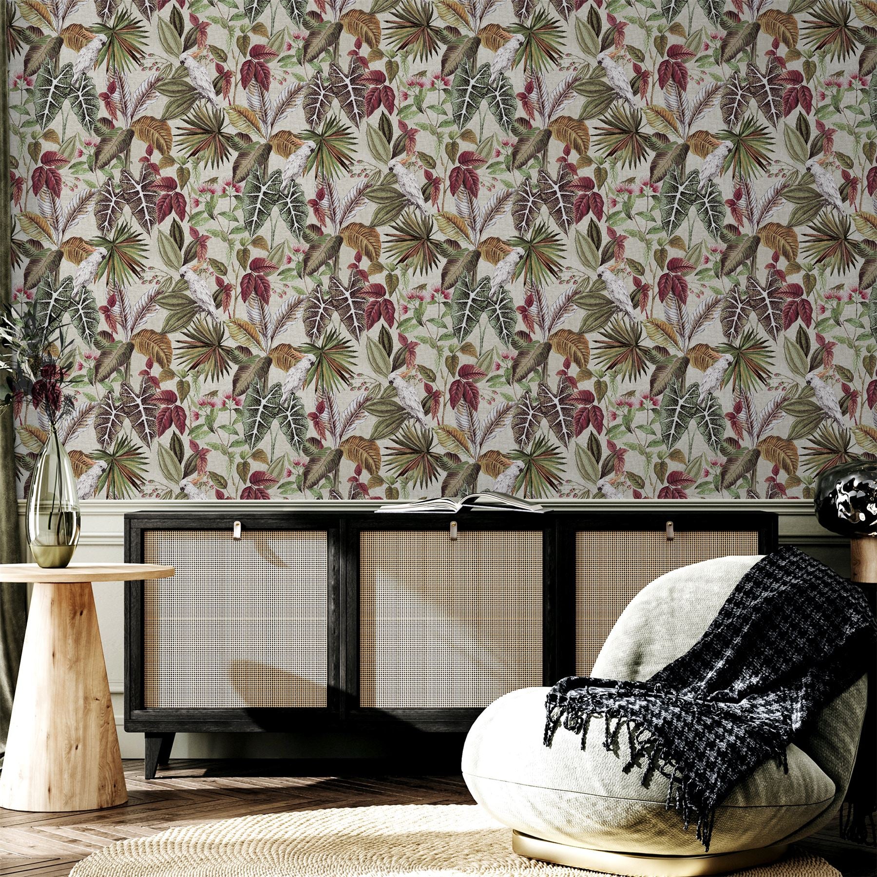 Vintage Parrot Multi Wallpaper