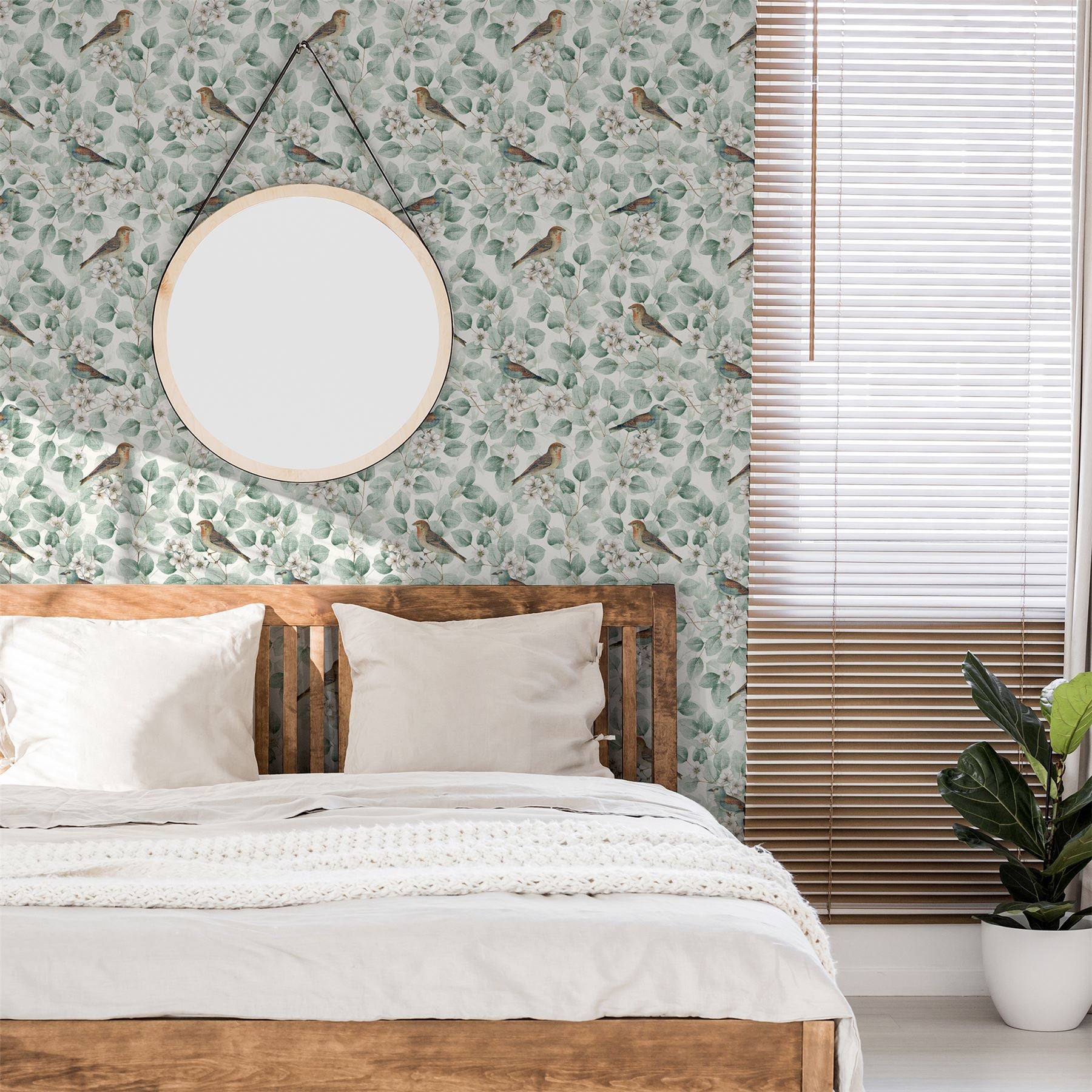 Birds & Blossoms Green