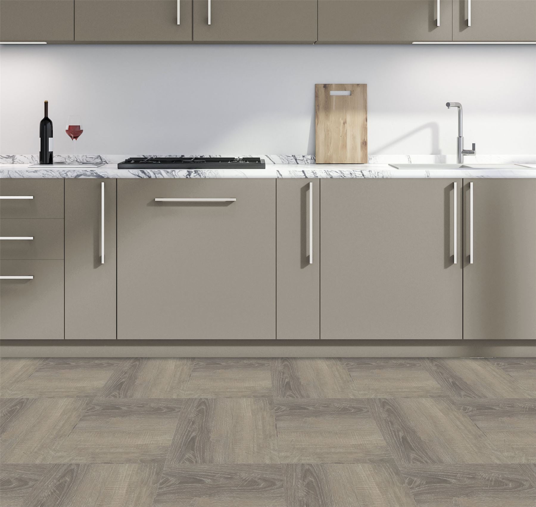 Floor Tile Wood 30.5x30.5cm Taupe (10 Tiles Per Pack) - sw6