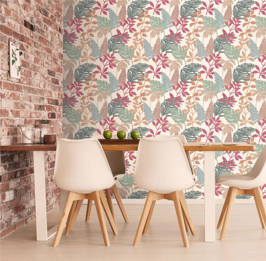 Fun Leaf Soft Multi Wallpaper