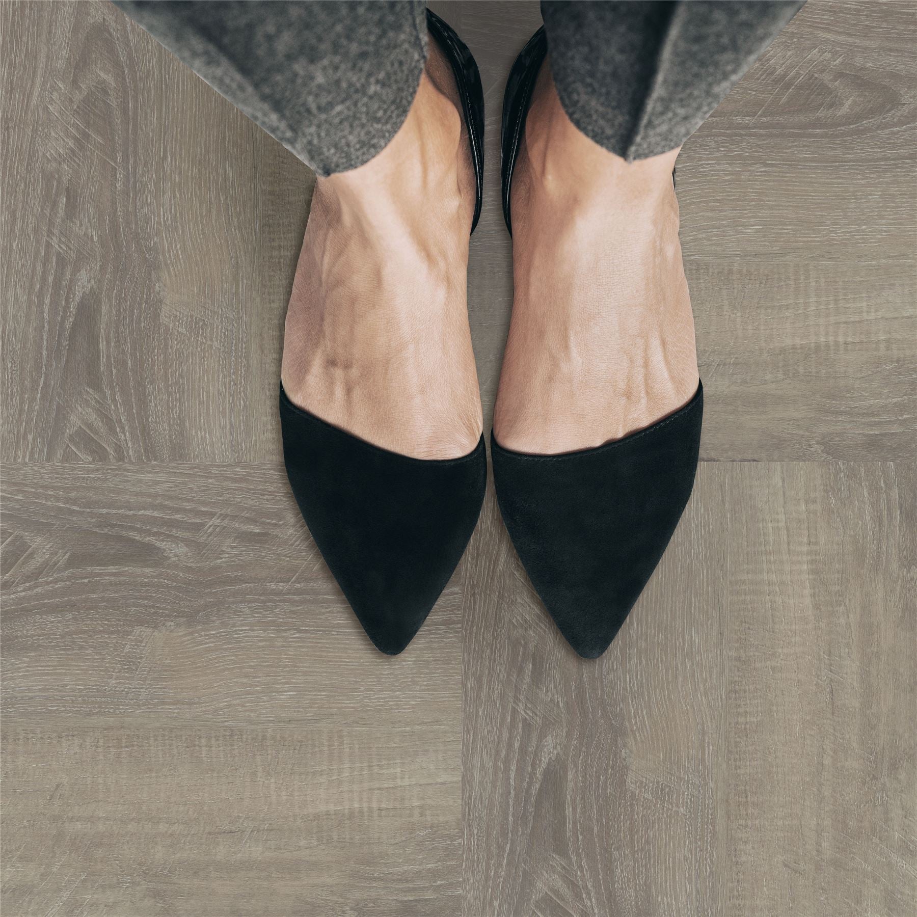 Floor Tile Wood 30.5x30.5cm Taupe (10 Tiles Per Pack) - sw6