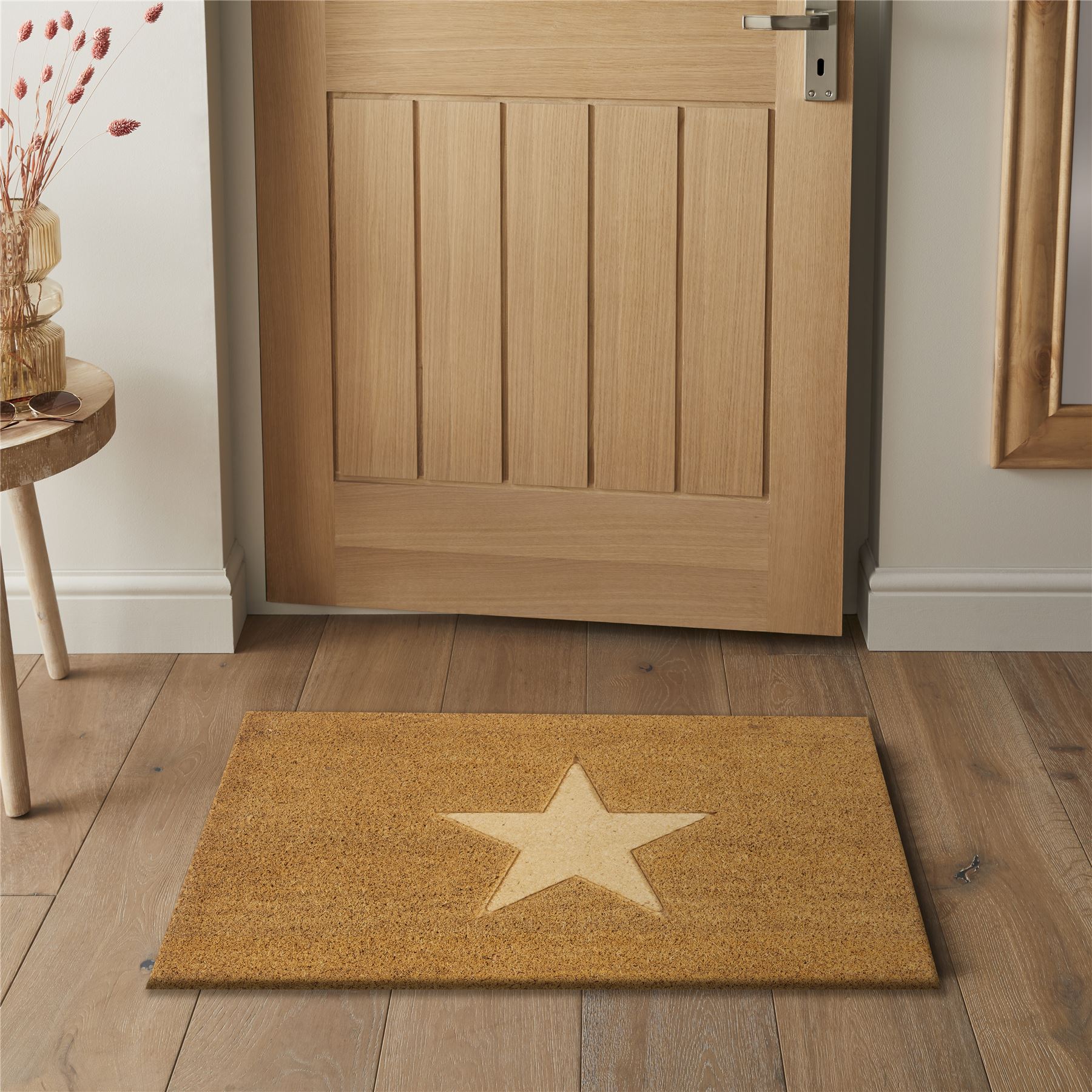 Astley Star Embossed PVC Backed Coir 60x40cm Doormat