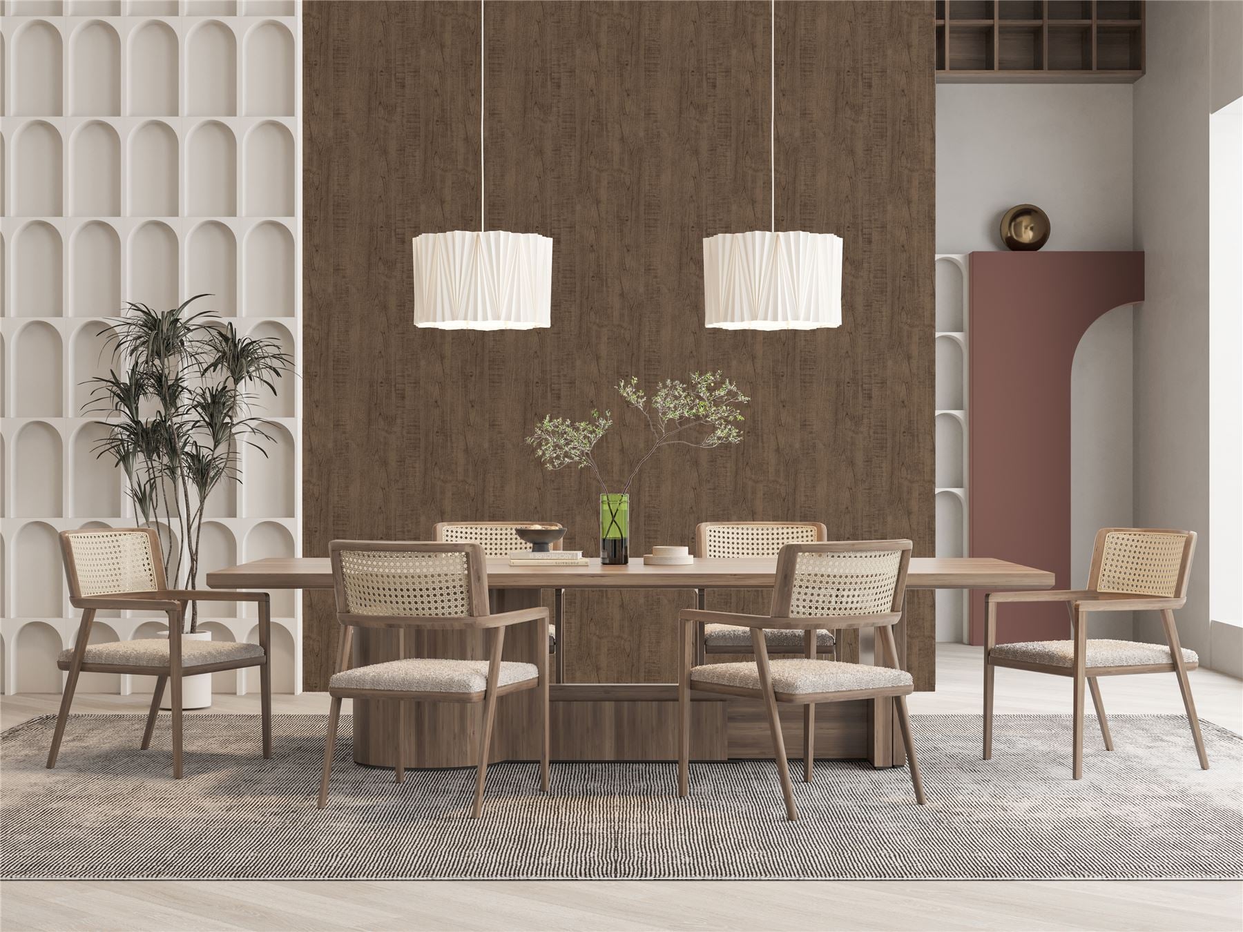 Luxe Timber Espresso Wallpaper