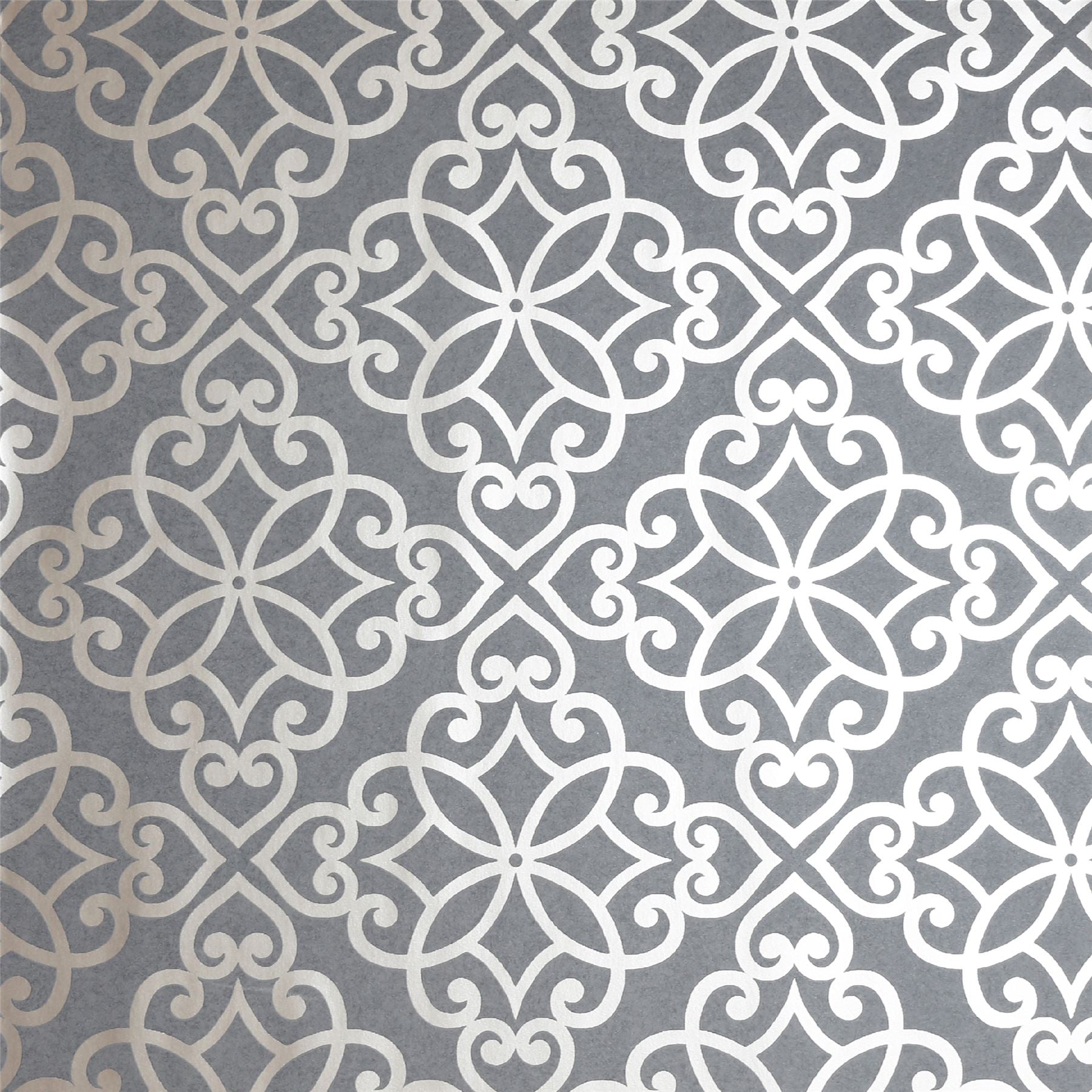 Ornate Motif Charcoal/Rose Gold Wallpaper sw12