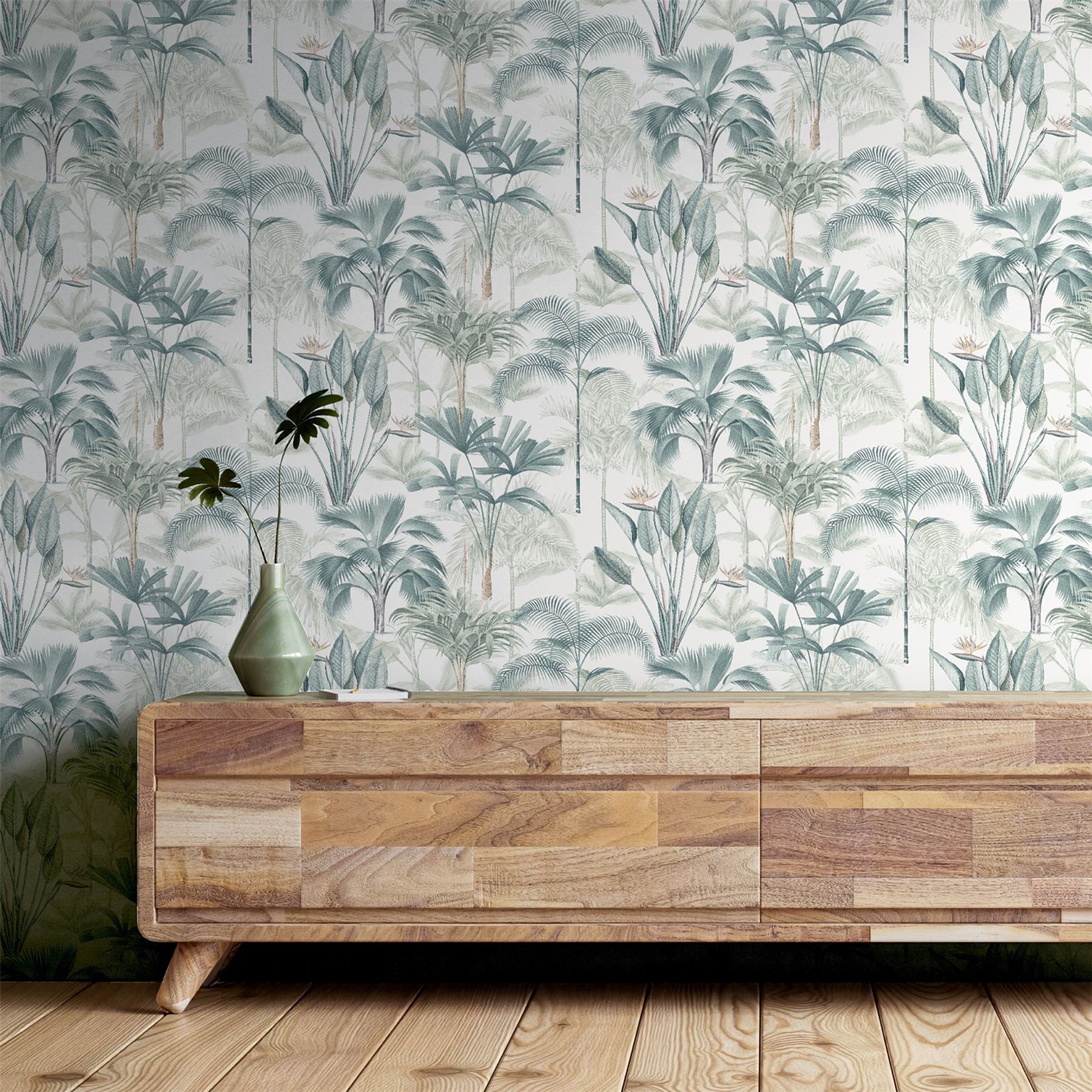 King Palm Green Wallpaper