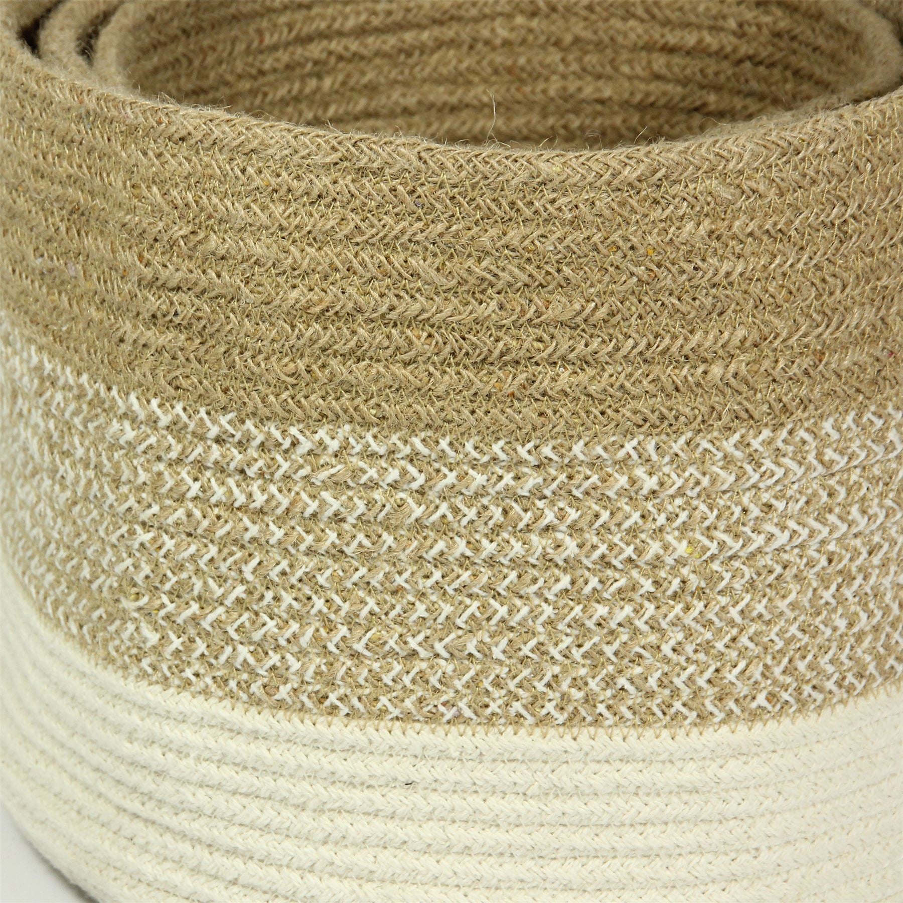 Barking Round Jute/Cotton Round Planter Striped Set of 3 Baskets