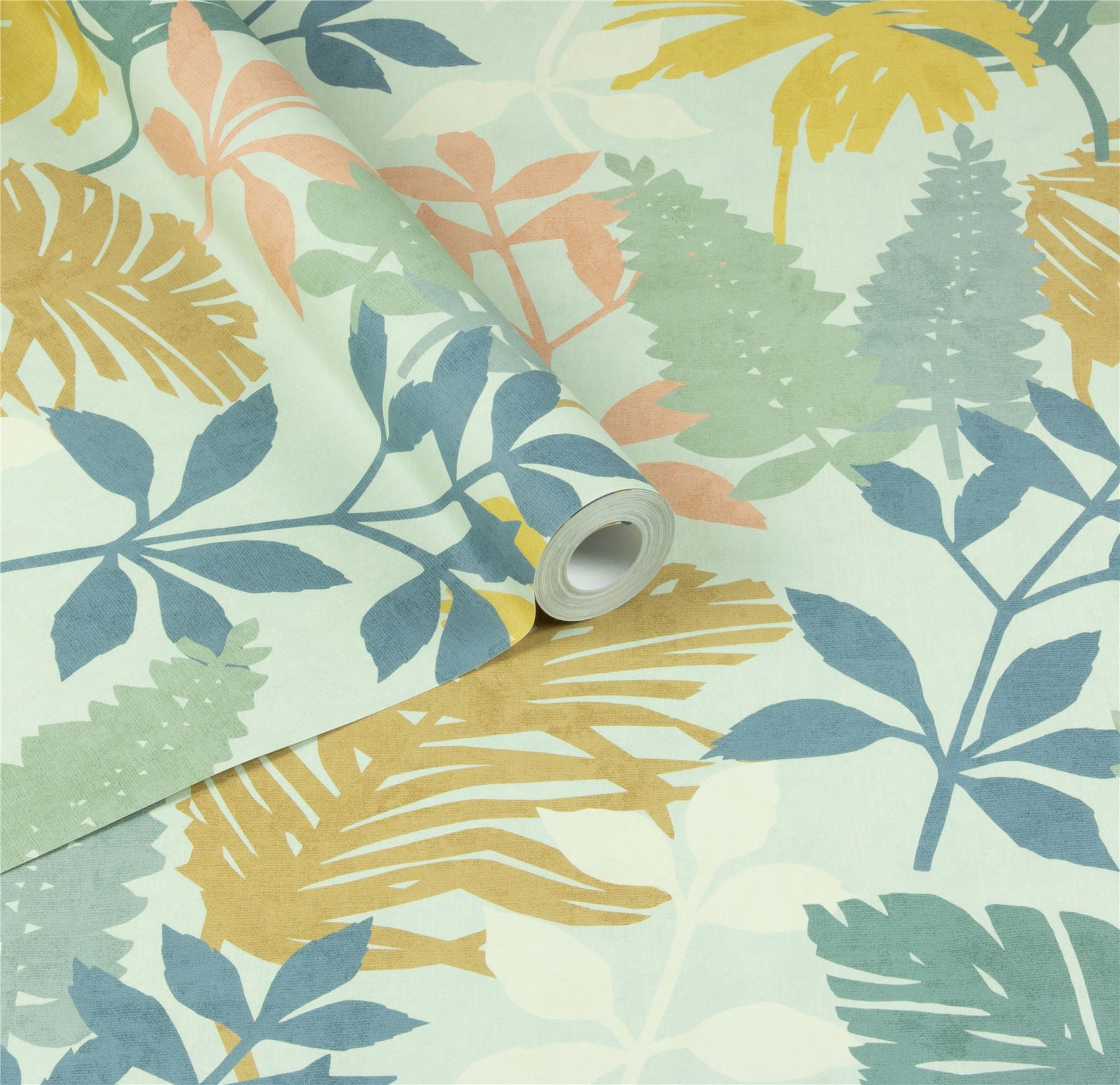 Fun Leaf Blue Multi Wallpaper