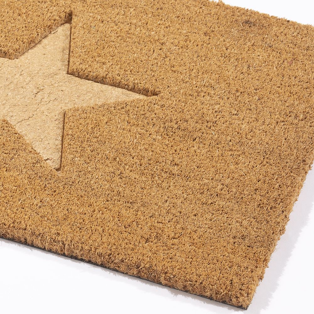 Astley Star Embossed PVC Backed Coir 60x40cm Doormat