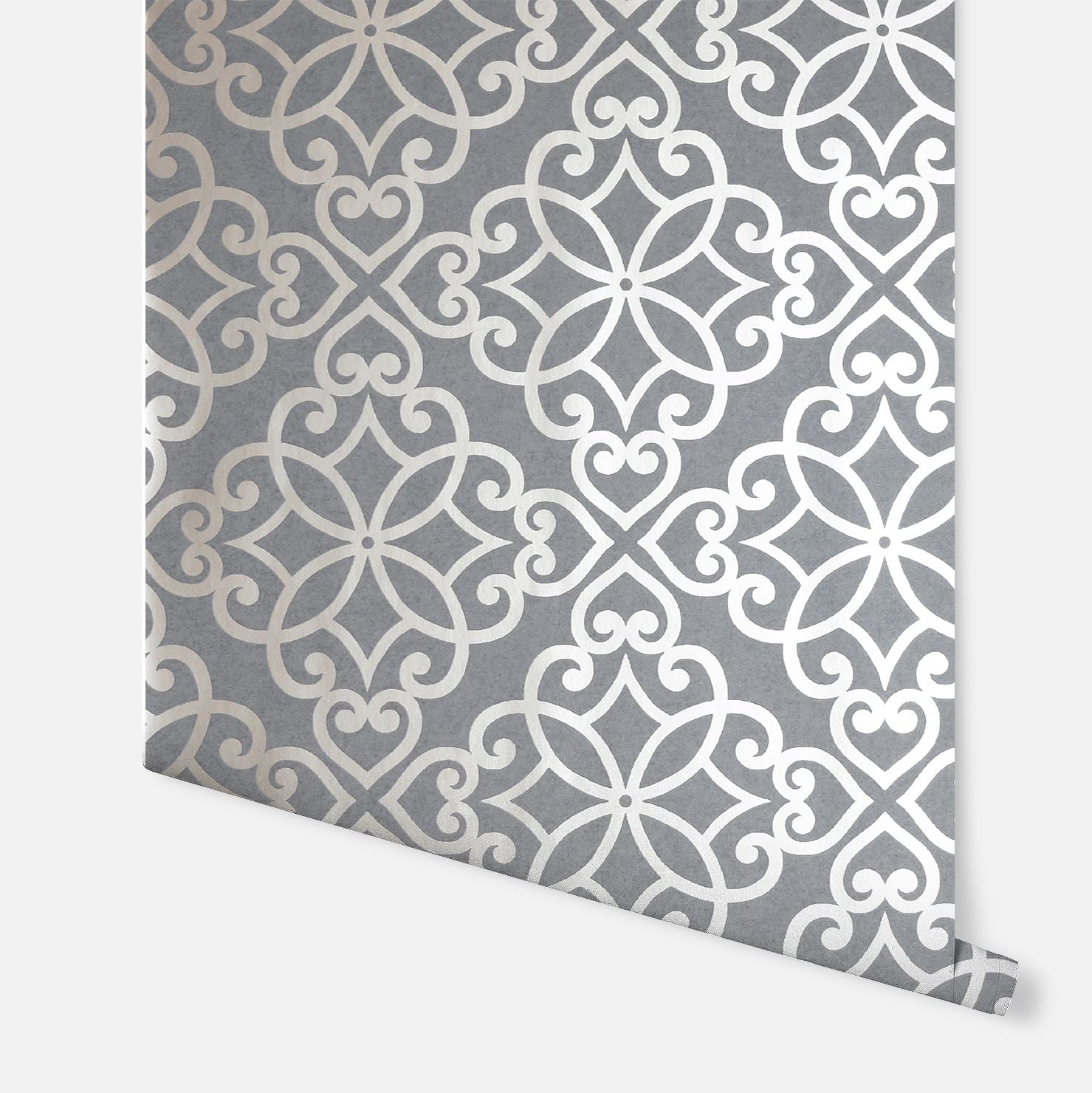Ornate Motif Charcoal/Rose Gold Wallpaper sw12