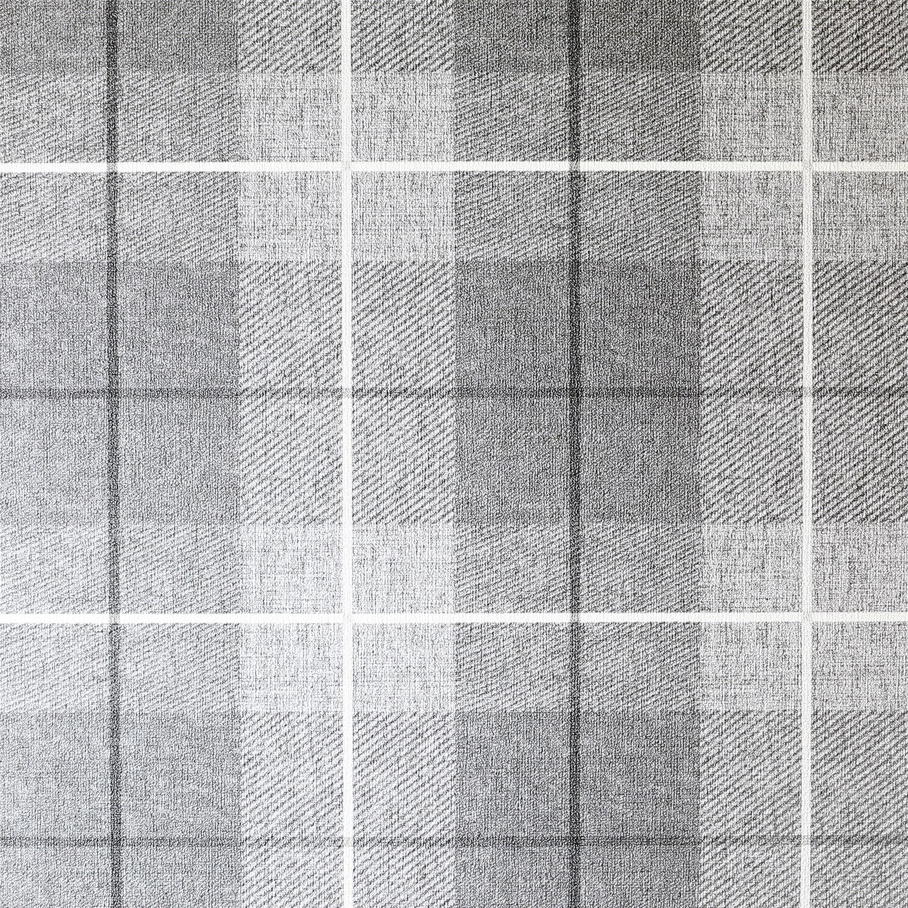 Country Tartan Charcoal Wallpaper