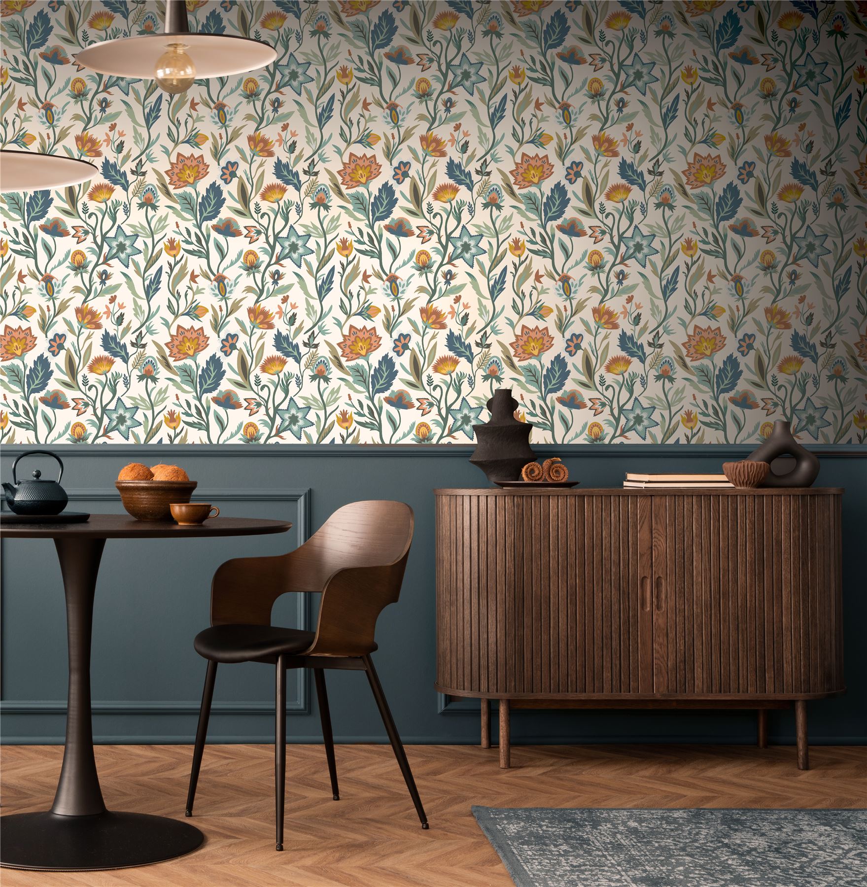 Lush Paradise Blue Wallpaper
