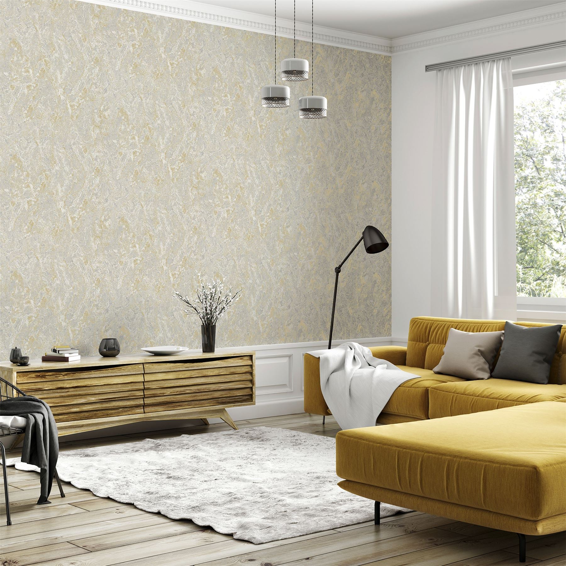 Marble Patina Soft Gold Wallpaper