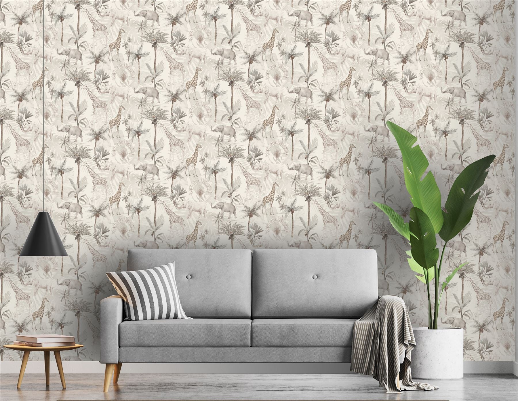 Serengeti Animals Neutral Wallpaper