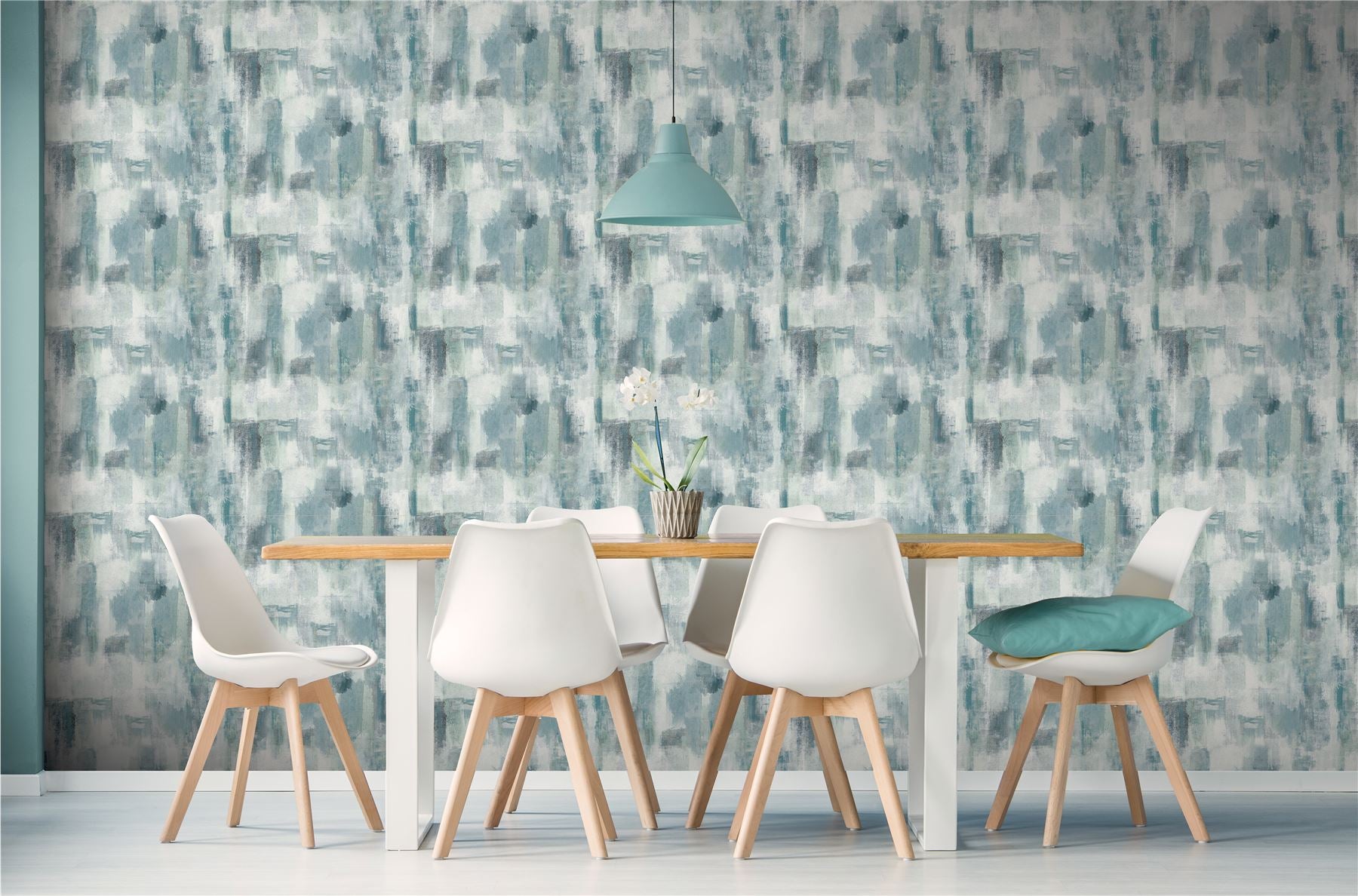 Painterly Pattern Blue Wallpaper