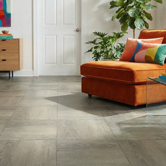Floor Tile Wood 30.5x30.5cm Taupe (10 Tiles Per Pack)