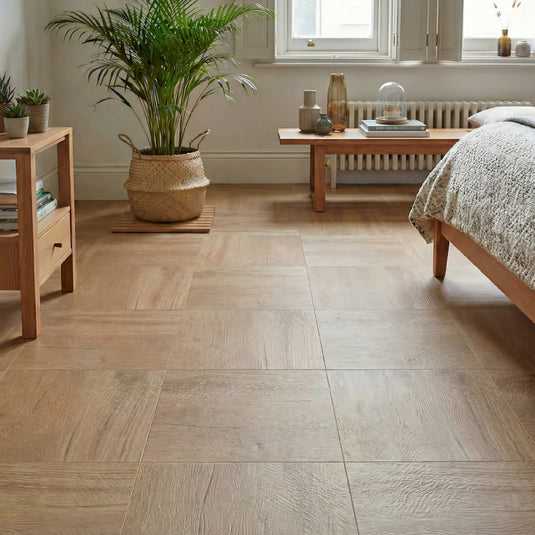 Floor Tile Wood 30.5x30.5cm Natural (10 Tiles Per Pack)
