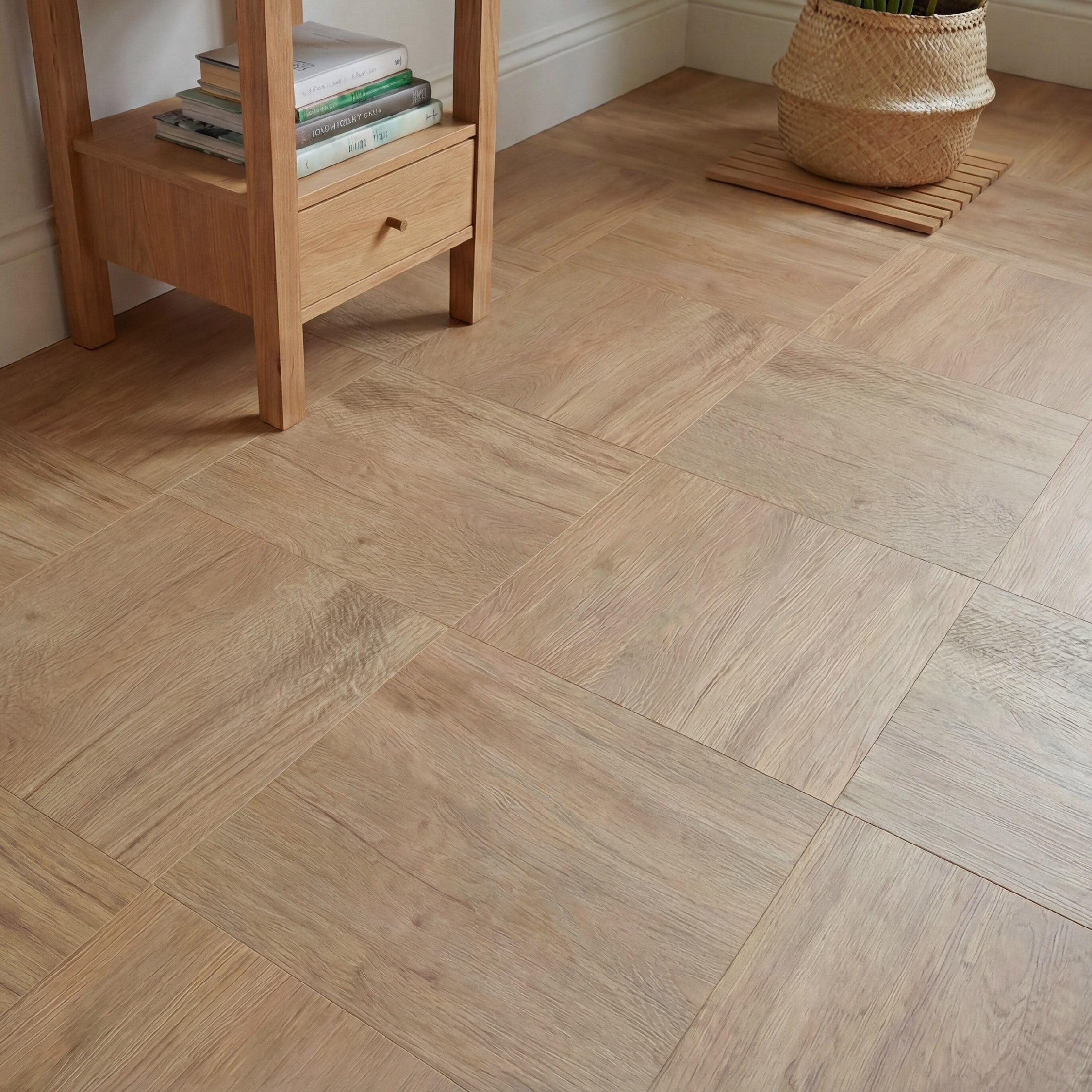 Floor Tile Wood 30.5x30.5cm Natural (10 Tiles Per Pack)