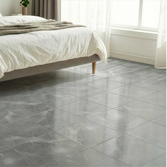 Floor Tile Marble 30.5x30.5cm Grey (10 Tiles Per Pack)