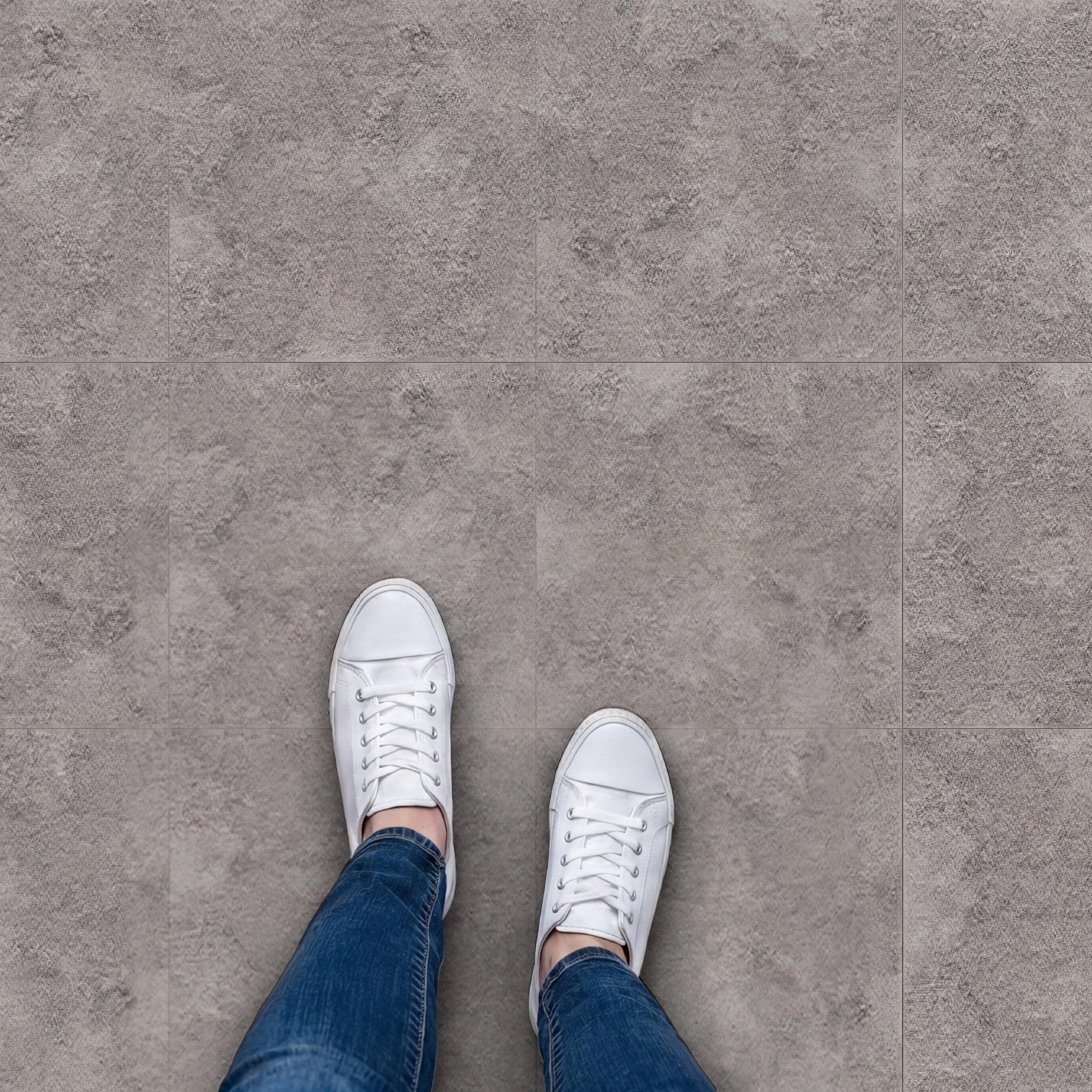 Floor Tile Textured Plain 30.5x30.5cm Grey (10 Tiles Per Pack)