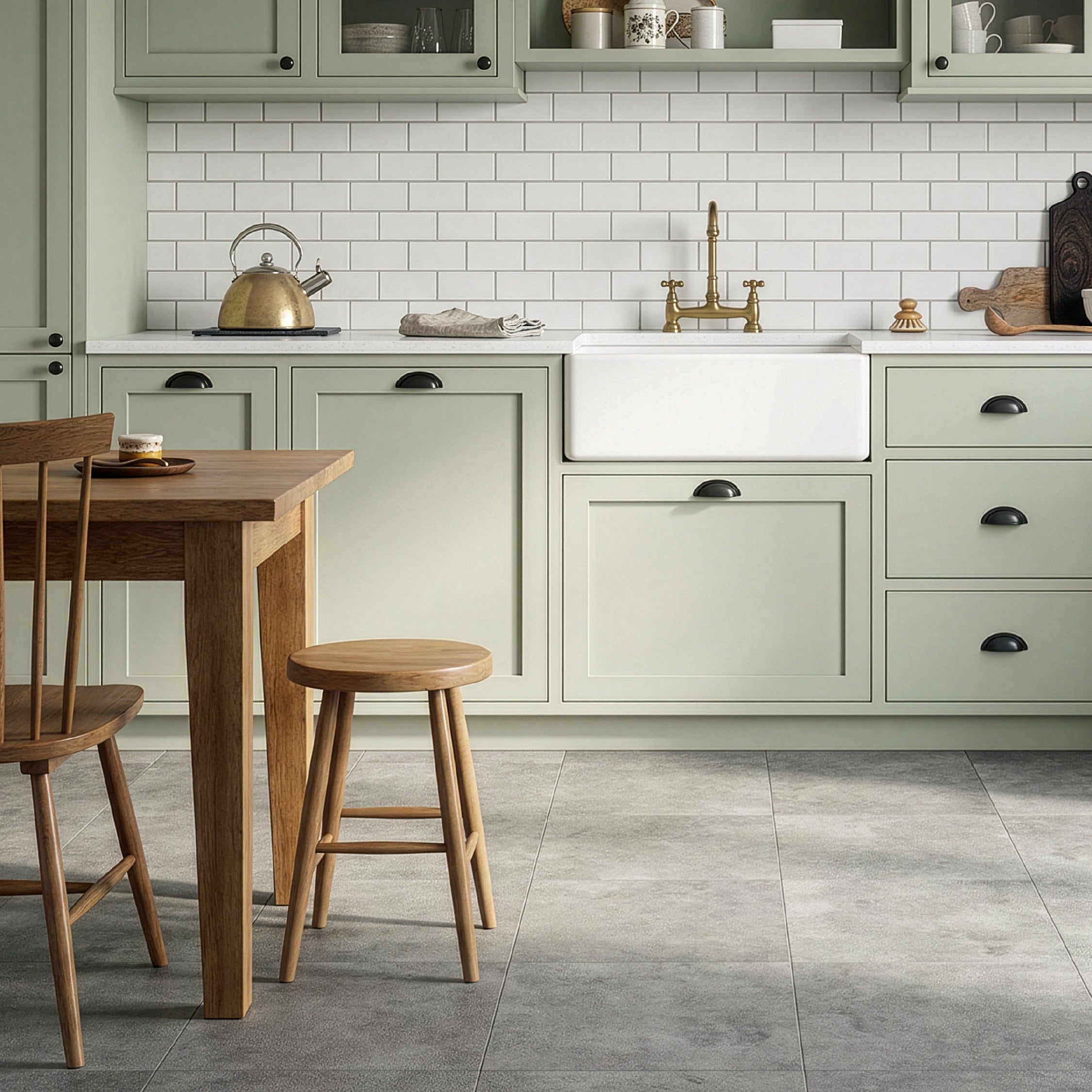 Floor Tile Textured Plain 30.5x30.5cm Grey (10 Tiles Per Pack)