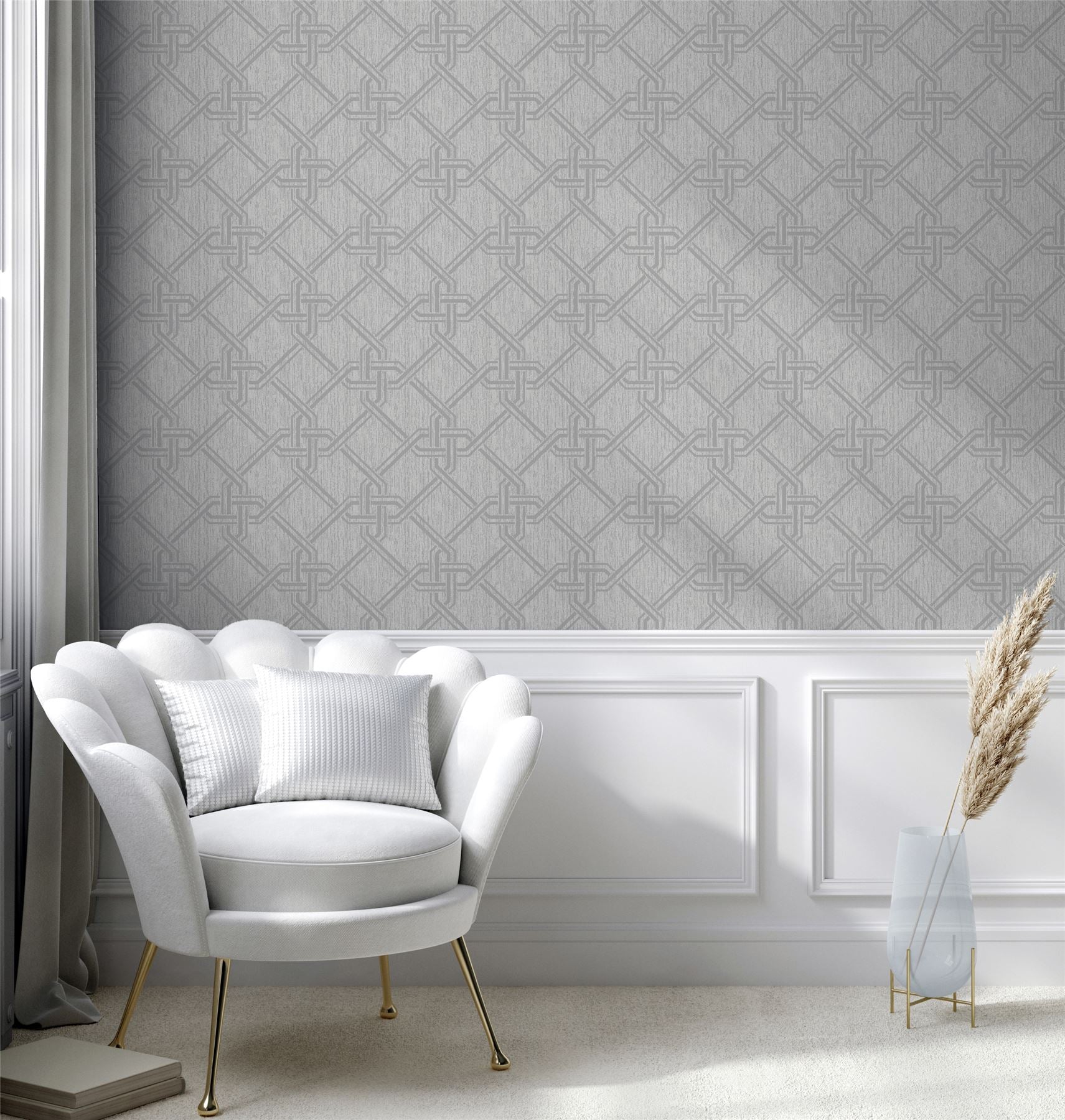 Gianni Foil Silver Wallpaper sw9