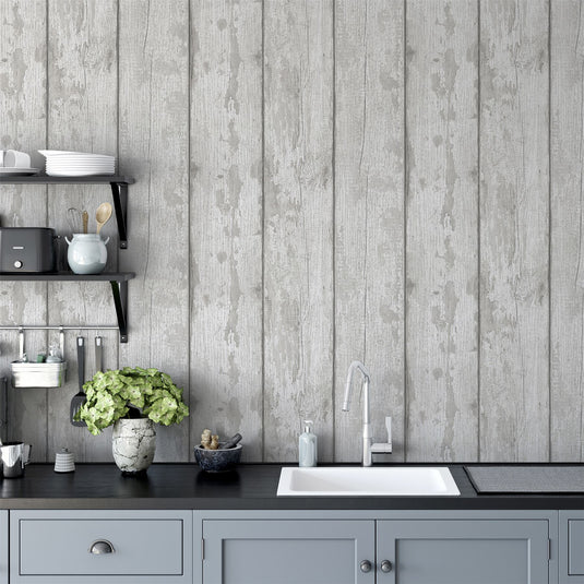 Grey Washed Wood Wallpaper sw12