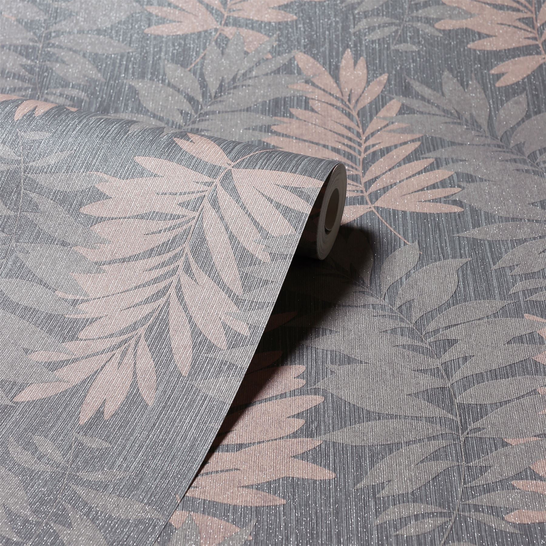 Stardust Palm Pink/Grey Wallpaper sw12