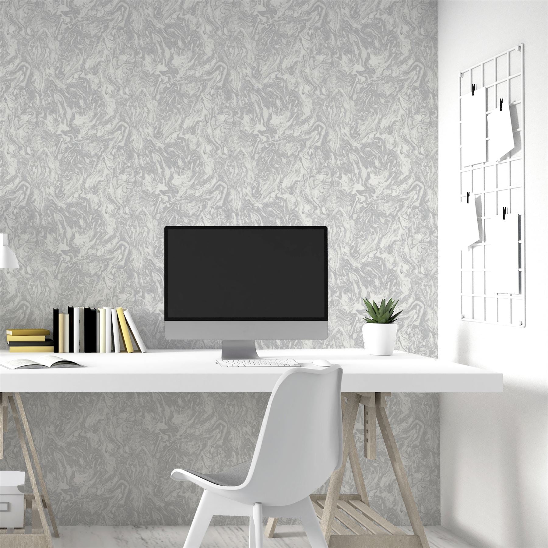 Liquid Marble Grey Wallpaper