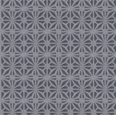 Moorish Mosaic Navy / Silver Wallpaper