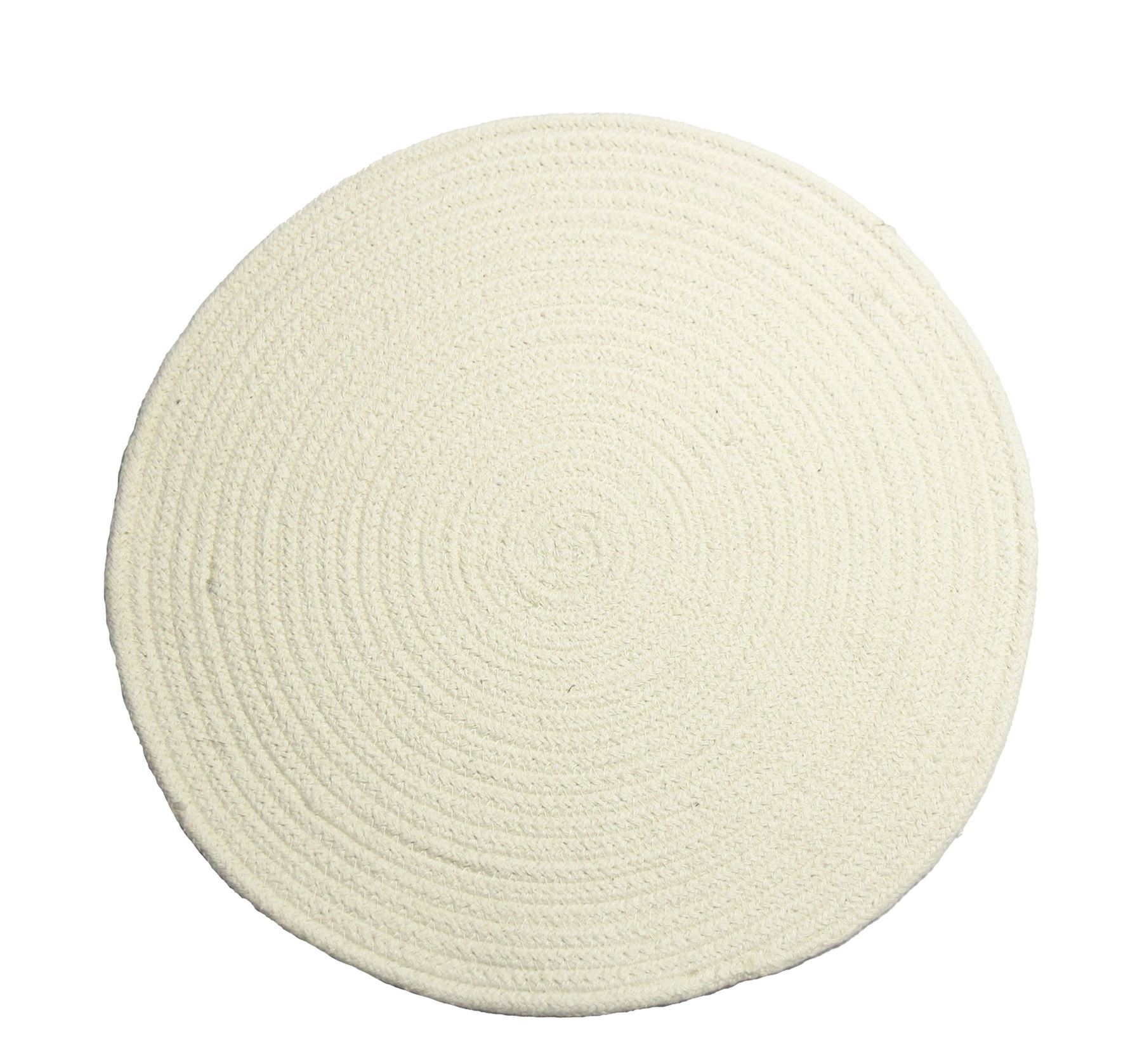 Tweed  Round Cotton 38cm Cream Set of 2 Placemats