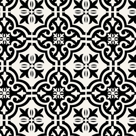 Wall Tile Motif 30.5x30.5cm Black (5 Tiles Per Pack) - sw30