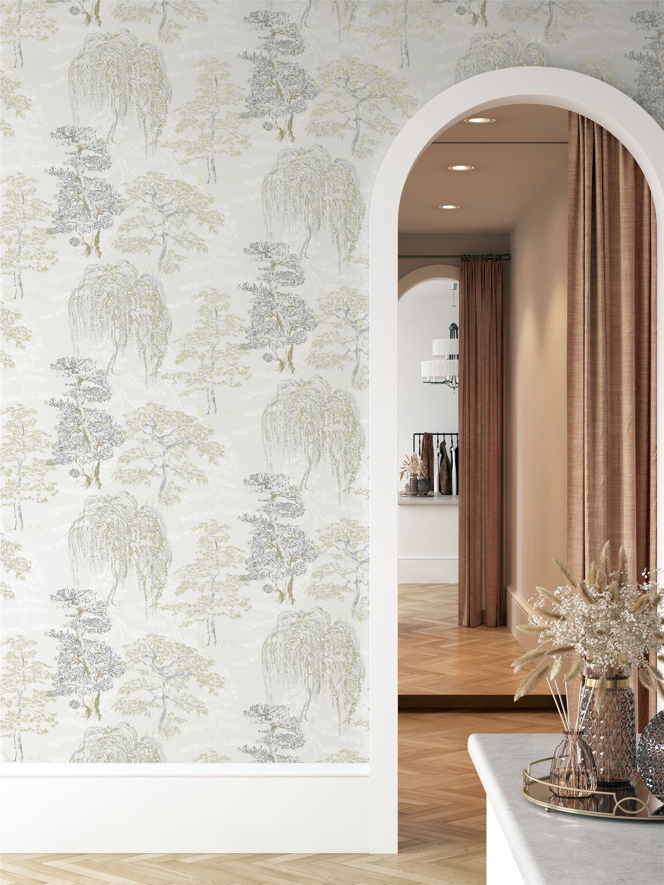 Oriental Garden Natural Wallpaper