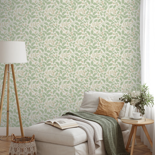 Acorn Trail Sage Wallpaper