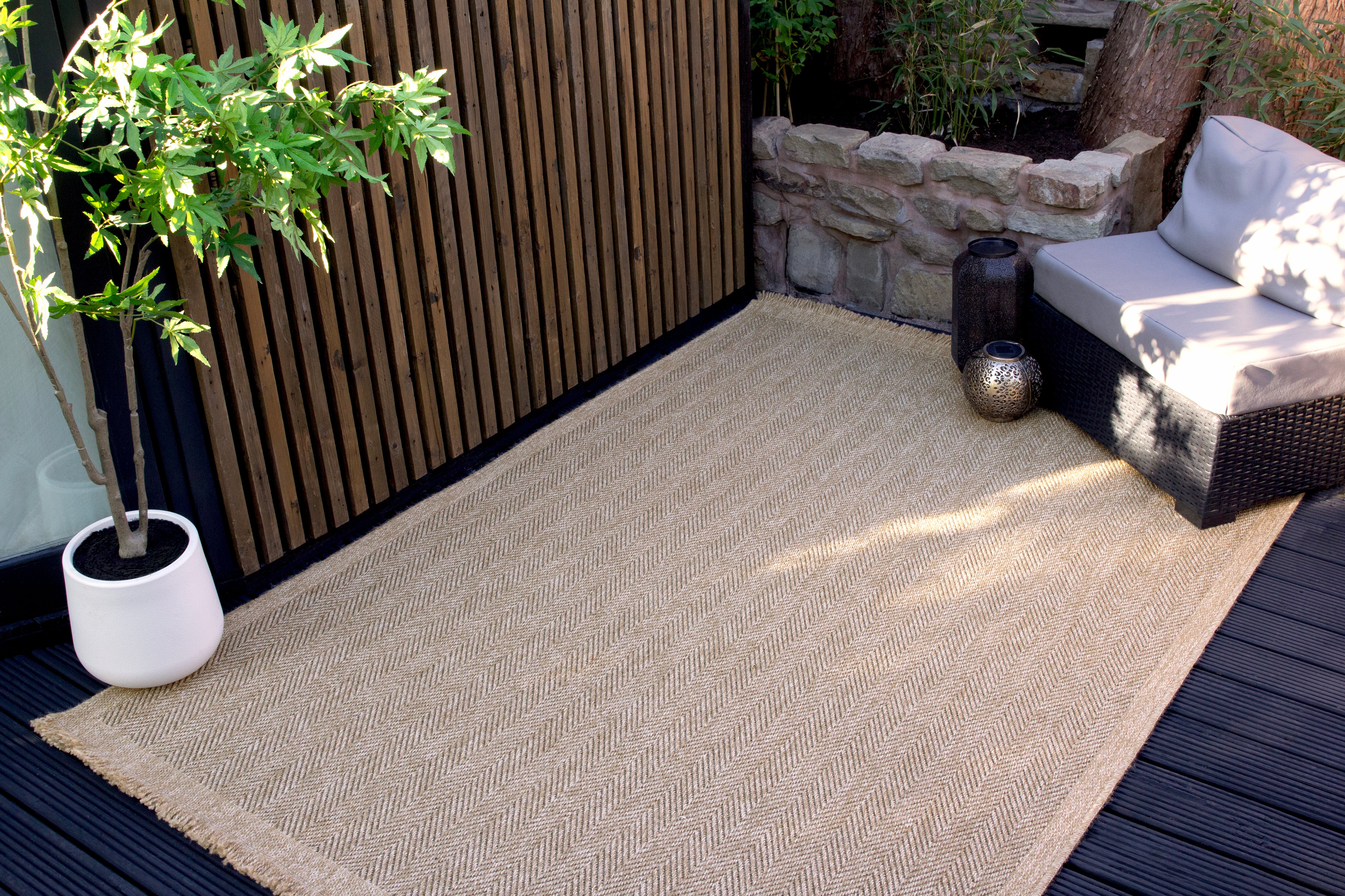 Jute Effect Herringbone Rug