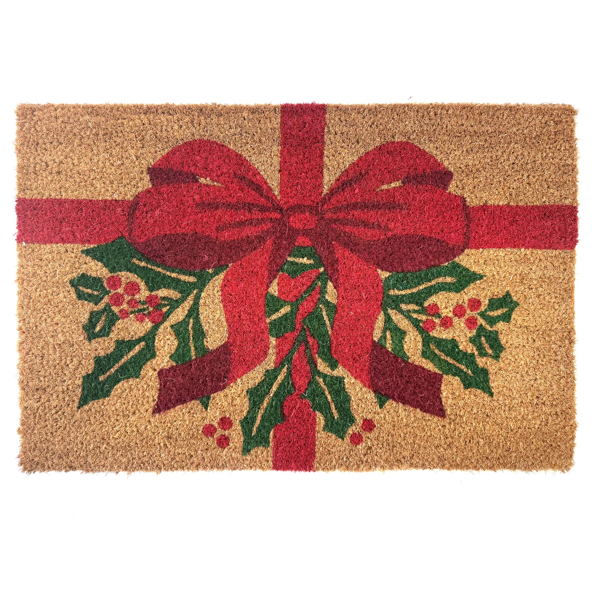 Arthouse Christmas Holly Bow Coir 40 x 60cm Doormat