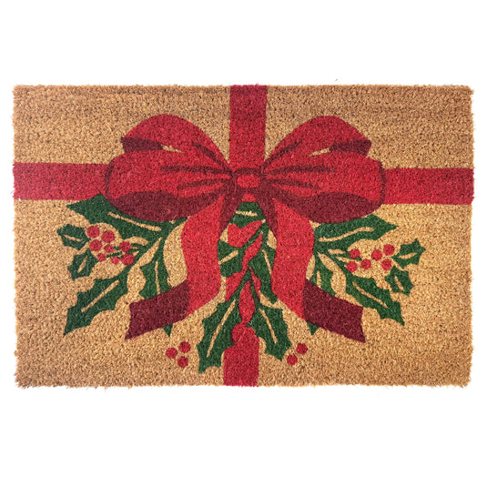 Arthouse Christmas Holly Bow Coir 40 x 60cm Doormat
