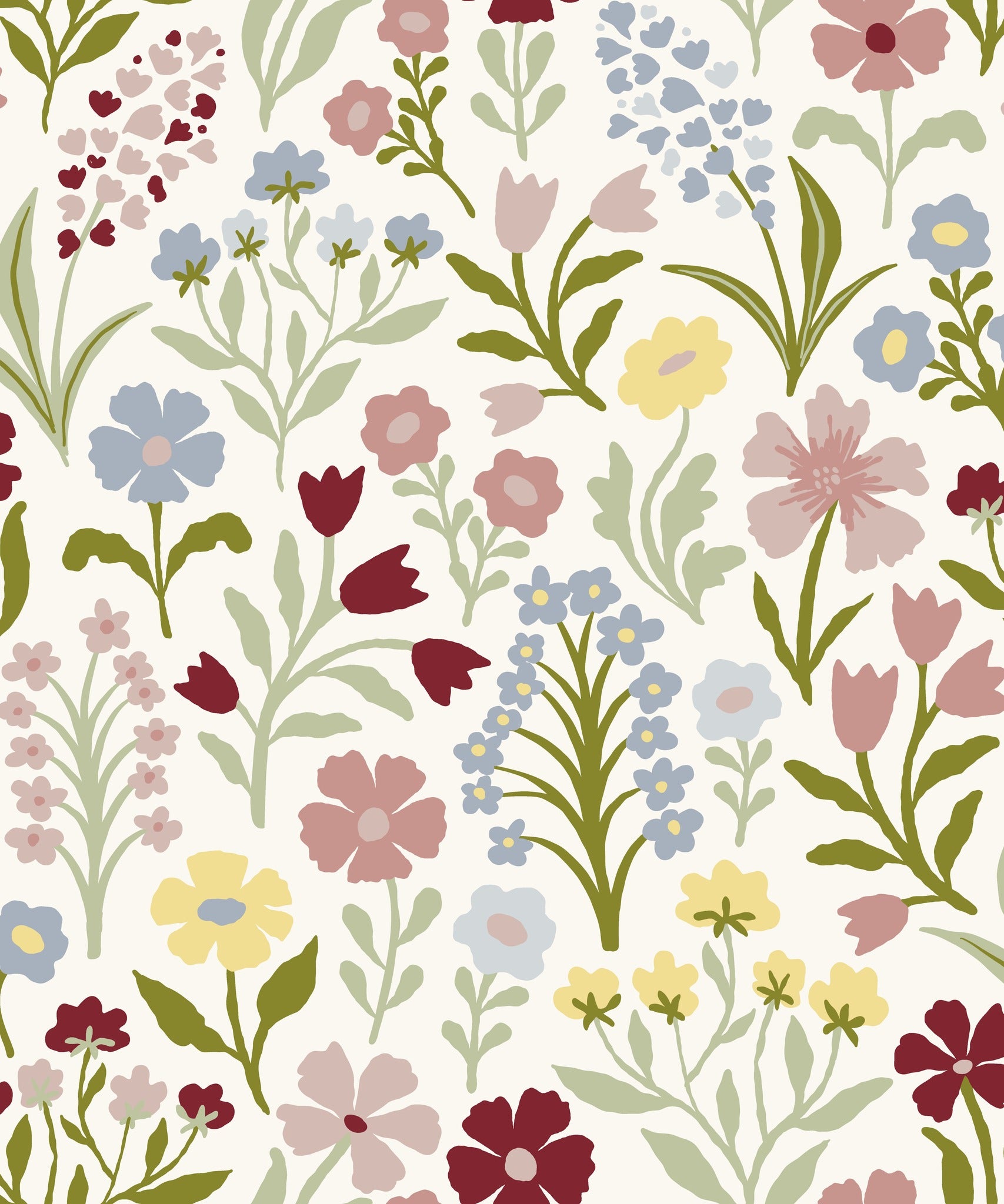 Pretty Meadow Natural & Mulitcolour Wallpaper