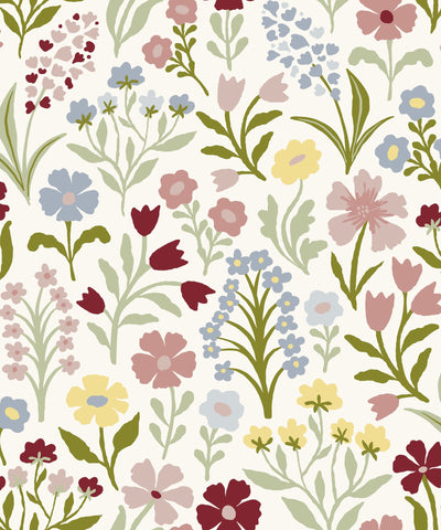 Pretty Meadow Natural & Mulitcolour Wallpaper