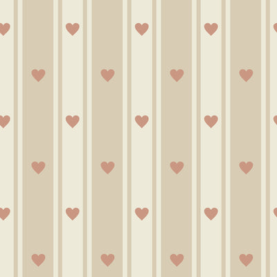 Sweetheart Stripe Beige & Blush Pink Wallpaper